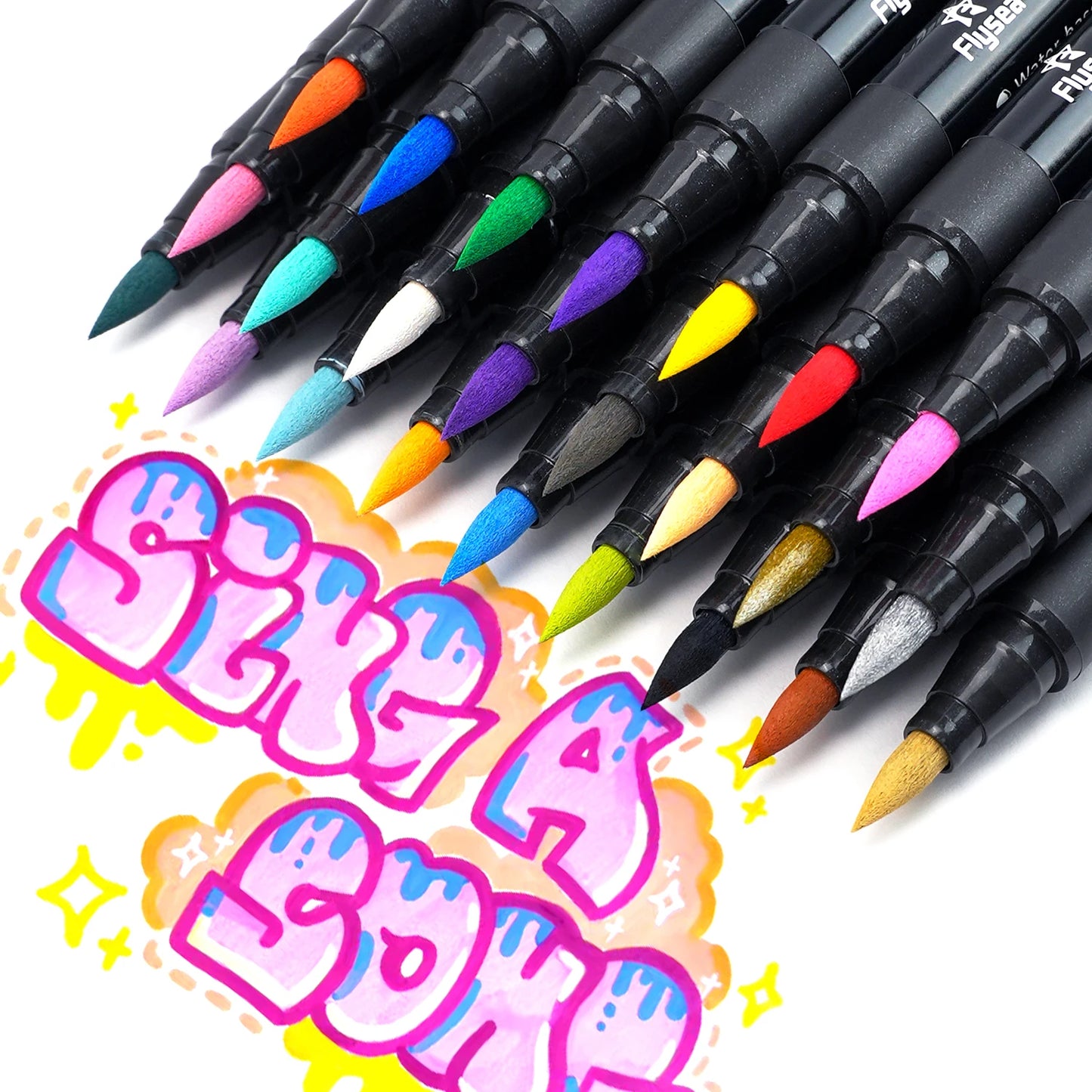 12/24/36 Colors Brush Tip Acrylic Paint Pens, Fine Point Makers Drawing Pen for Writing in Bullet Journal and Planner