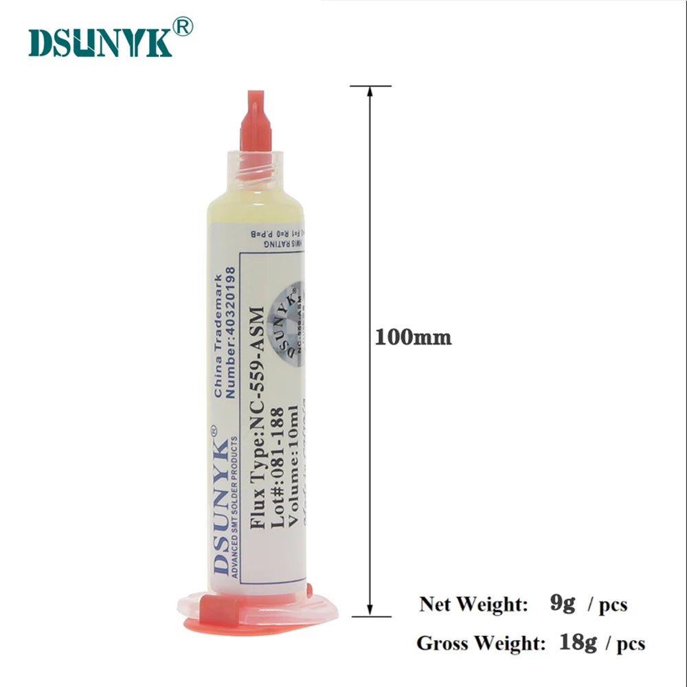 Solder Flux Nc 559 Flux Welding Flux 10ml Syringe Flux Tacky Soldering Flux for Electronics,For BGA,SMD,USB Socket Repairing