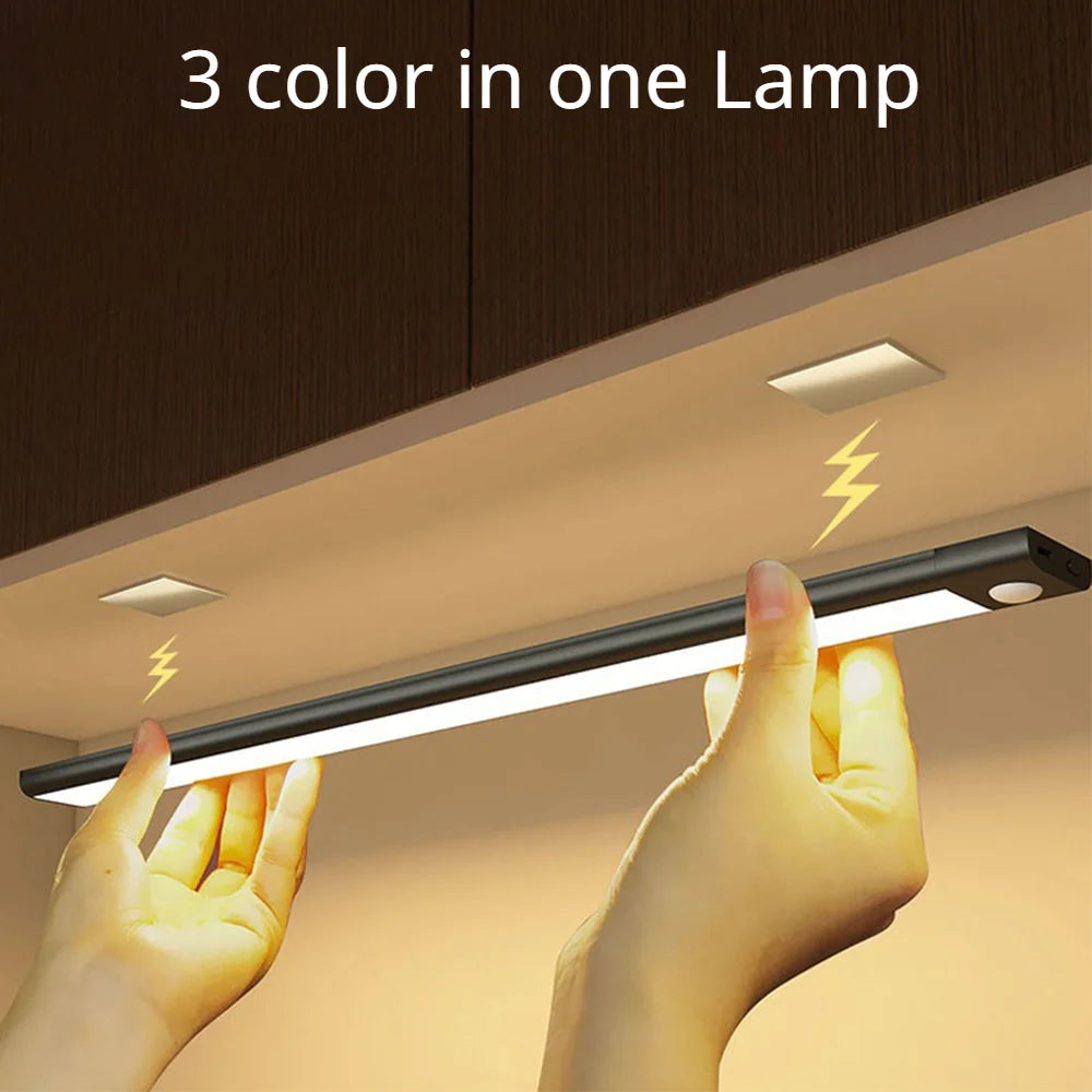 Wireless LED Under Cabinet Lights with USB Rechargeable Self Adhesive Wall Lights for Closet, Indoor