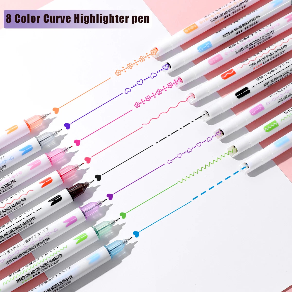 8PCS Colored Dual Tip Pens Outline Pens for Kids Coloring Writing Journaling Drawing Scrapbook