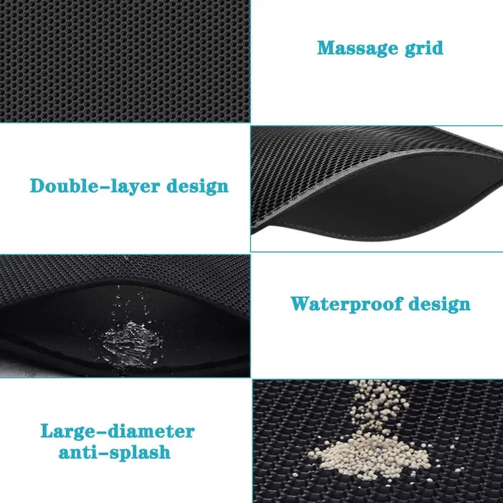 Cat Litter Mat Double Layer Waterproof Urine Proof Trapping Mat Easier to Clean,Washable