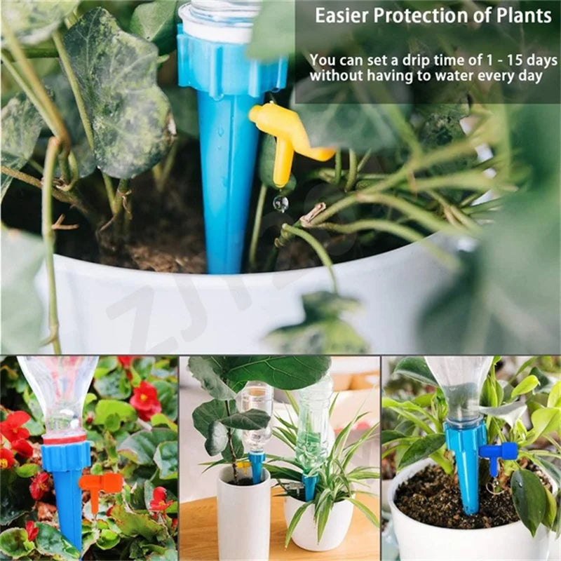 Self Plant Watering Spikes Auto Drippers Irrigation Devices Vacation for Houseplant, Gardenplant, Officeplant