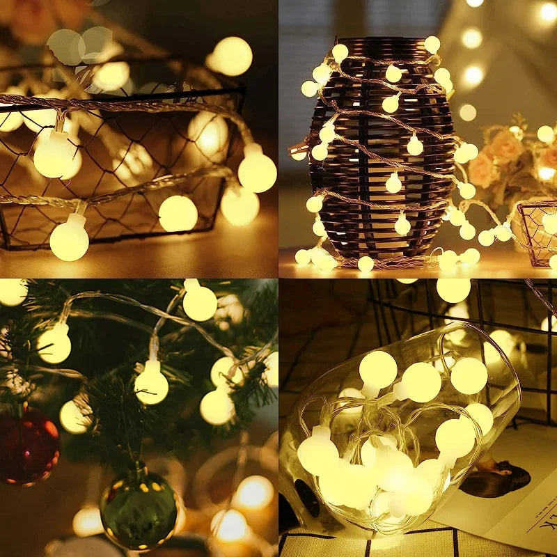 Globe String Lights USB/Battery Operated Waterproof Xmas Twinkle Lights for Party Wedding Wall Dorm Patio