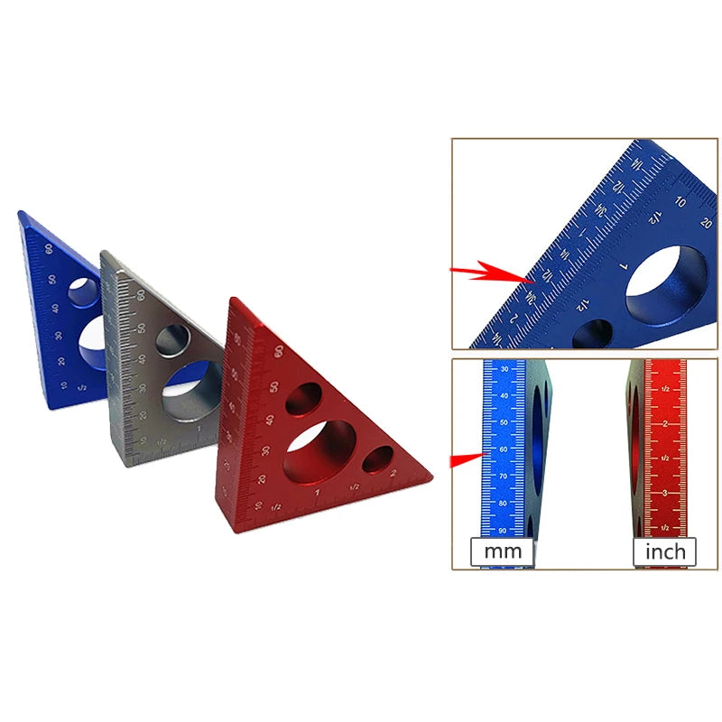 Right Angle Measuring Layout Ruler Tool Miter Scriber Gauge Triangle Ruler Square Tool