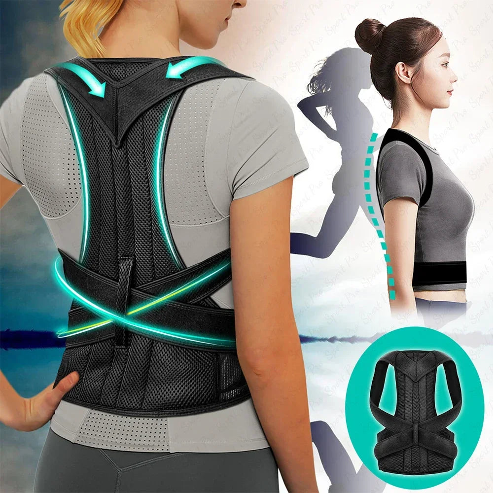 Adjustable Back Brace Posture Corrector for Women and Men Lumbar Support Pain Relief