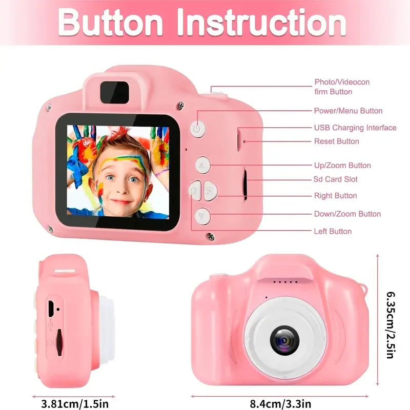 Kids Camera Toy for Girls Kids Digital Camera 1080P HD for Toddler Birthday Gift 3-9 Year Old Baby