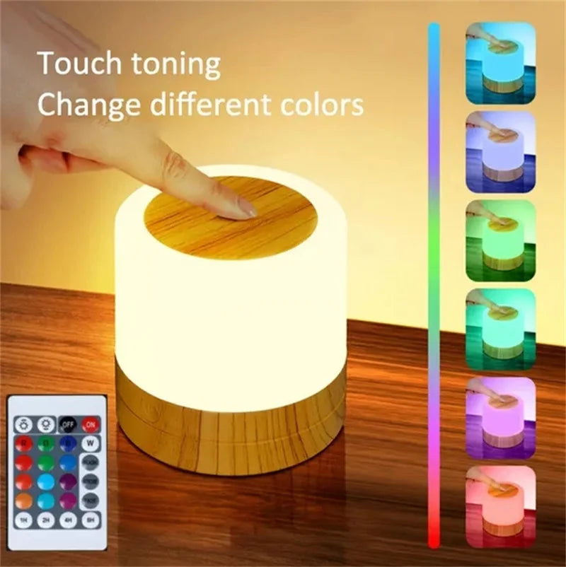 Colors Night Light for Bedrooms Living Room Portable Table Bedside Lamps