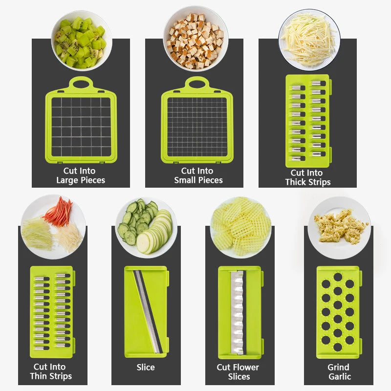 Multifunctional Vegetable Chopper, Onion Food Chopper, Kitchen Slicer Dicer for Salad Potato