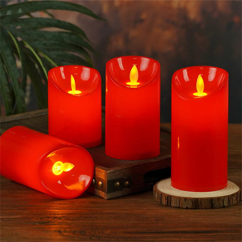 Christmas Flameless Candles Battery Operated Candles for Home, Christmas Decoration