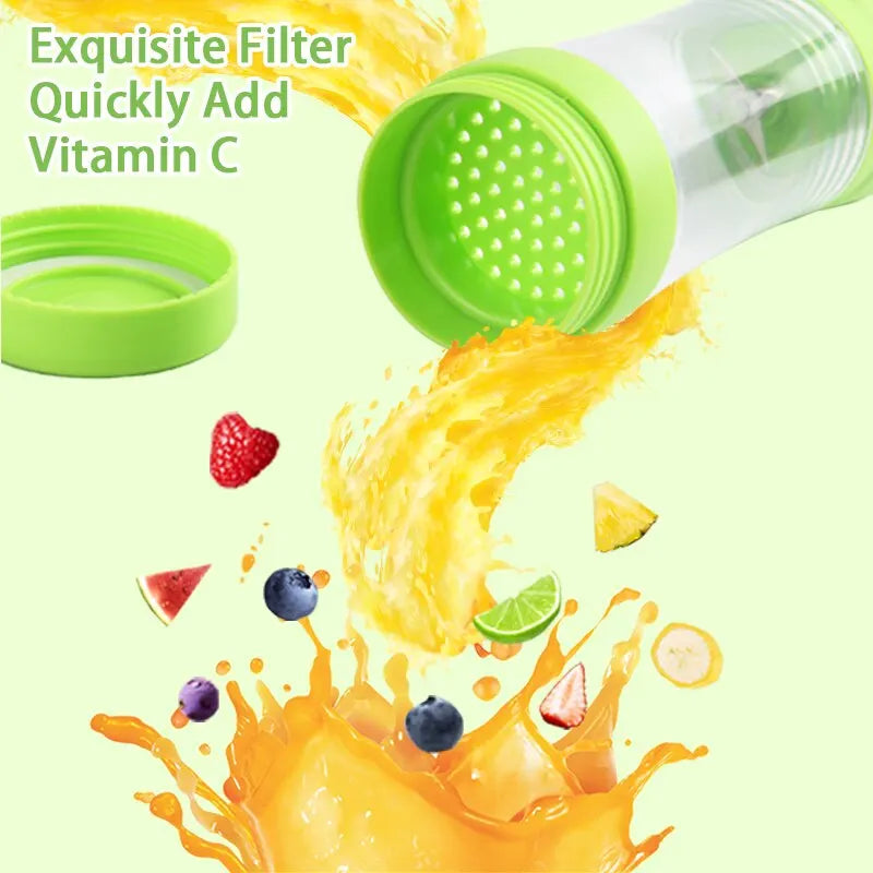 Portable Fruit Juicer Blender USB Rechargeable Smoothie Juicer Cup Mini Blender Shakes for Home, Office