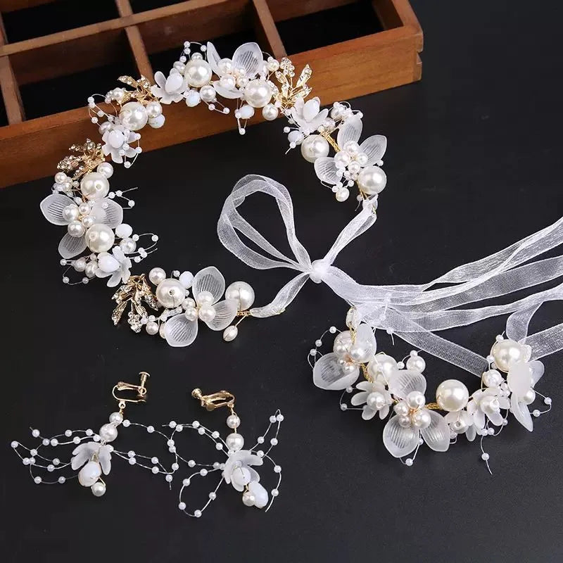 Flower Headbands Rhinestone Leaf Floral Flower Bridal Hair Accessories for Girls and Women