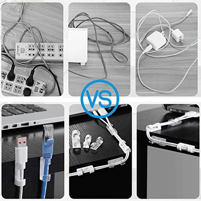 Adhesive Cable Clips Cord Organizer Cable Management Finisher Wire clamp for Cords