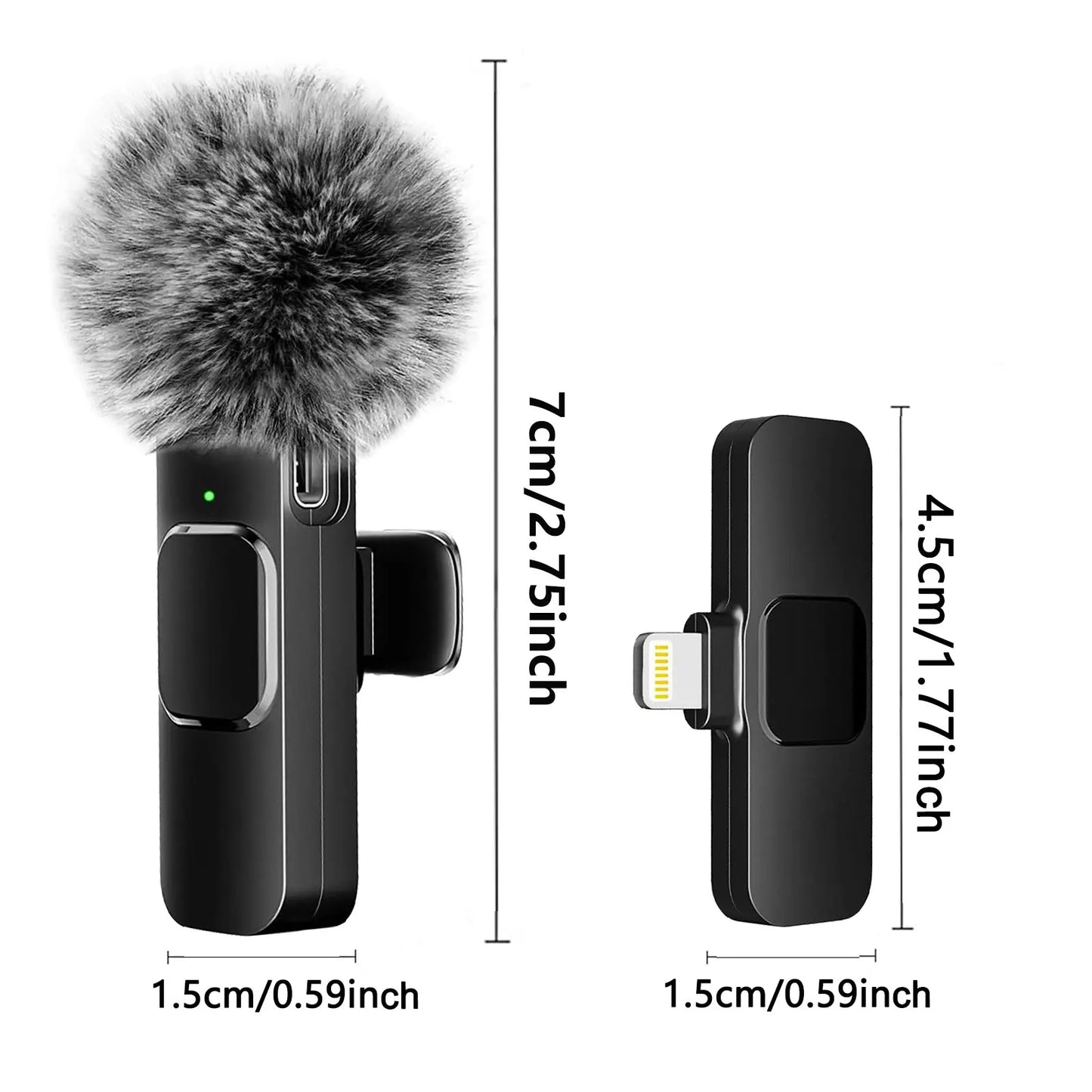 Wireless Lavalier Microphone with Clear Audio for lphone, lpad for Recording, Live Streaming, YouTube