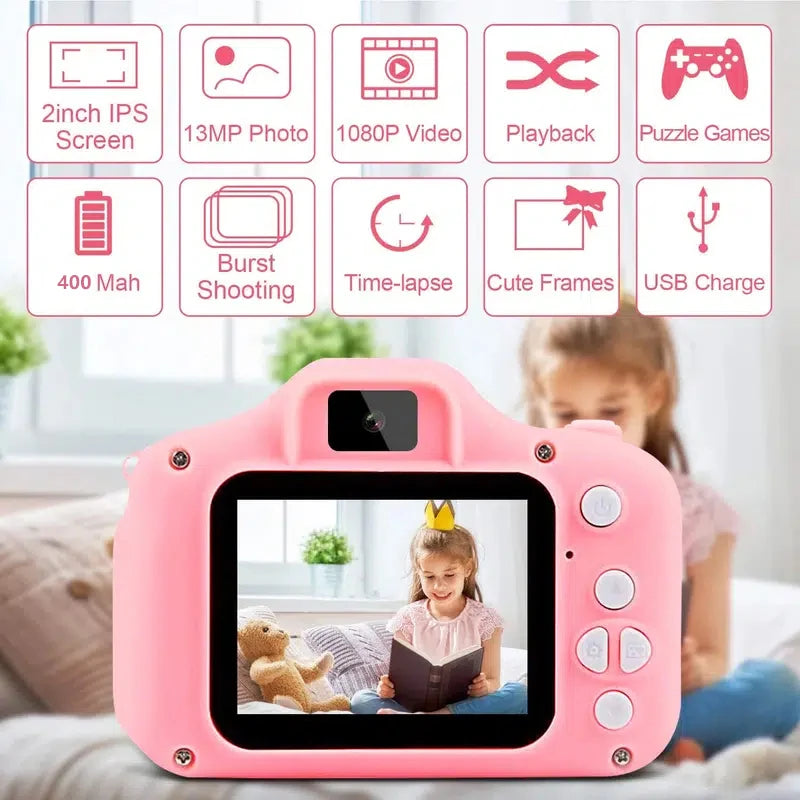 Kids Camera Toy for Girls Kids Digital Camera 1080P HD for Toddler Birthday Gift 3-9 Year Old Baby