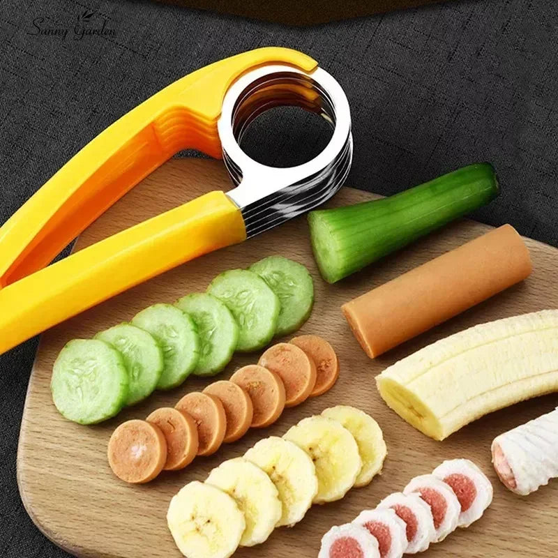 Banana Slicer Fruit and Vegetable Salad Peeler Cutter Kitchen Tools For Banana,Strawberry,Grapes