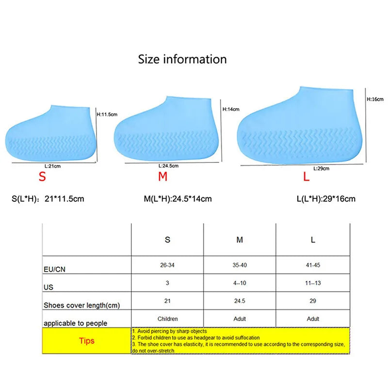 Silicone Reusable Boots Shoes Cover or Men Women, Non-Slip Outdoor Waterproof Shoe Protectors