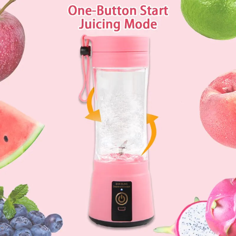 Portable Fruit Juicer Blender USB Rechargeable Smoothie Juicer Cup Mini Blender Shakes for Home, Office