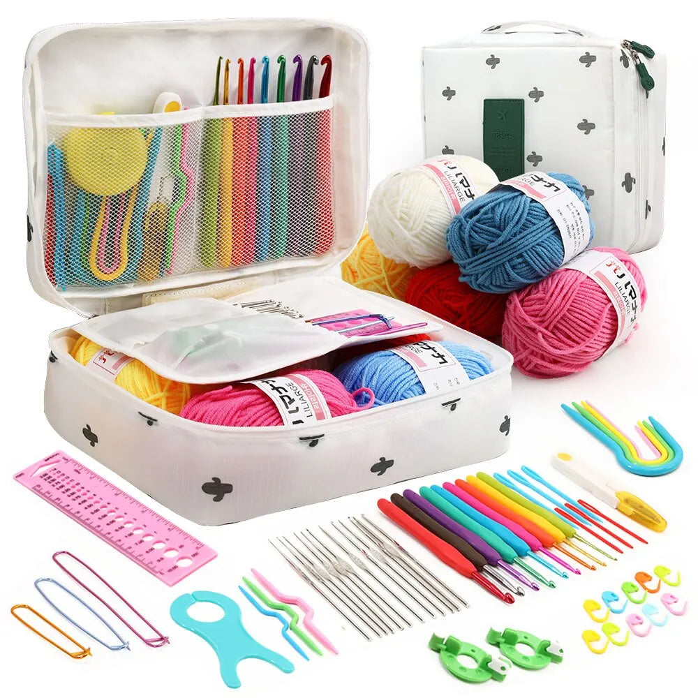 53pcs Crochet Kit for Beginners, Crochet Kits Include Yarn  for Beginners Kids,Ergonomic Crochet Hooks