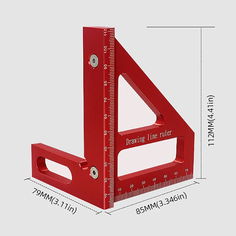 3D Multi-Angle Measuring Ruler Woodworking Square Protractor for Engineer Carpenter