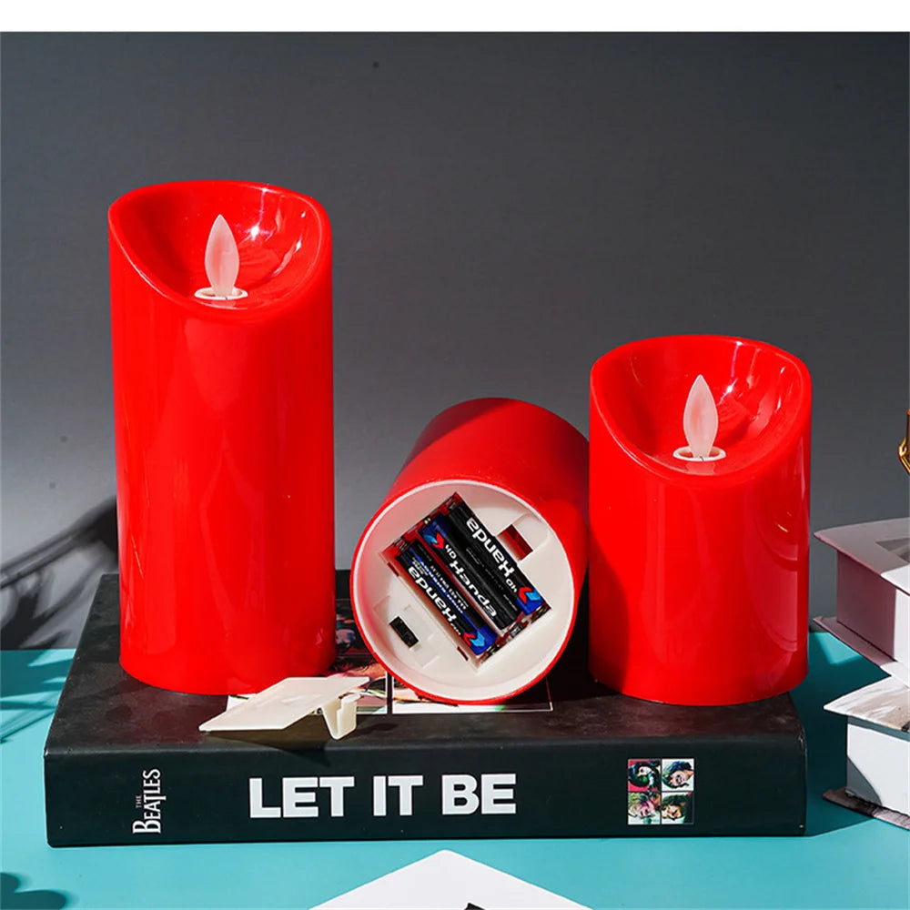 Christmas Flameless Candles Battery Operated Candles for Home, Christmas Decoration