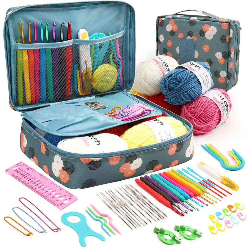 53pcs Crochet Kit for Beginners, Crochet Kits Include Yarn  for Beginners Kids,Ergonomic Crochet Hooks