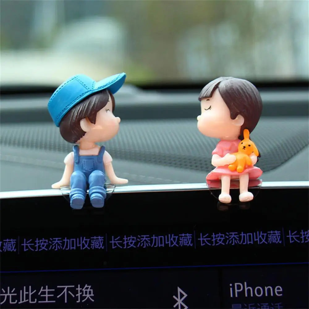 Cute Car Decoration Lovely Couple Ornament Auto Interior Dashboard Accessories for Boys Girls Gifts