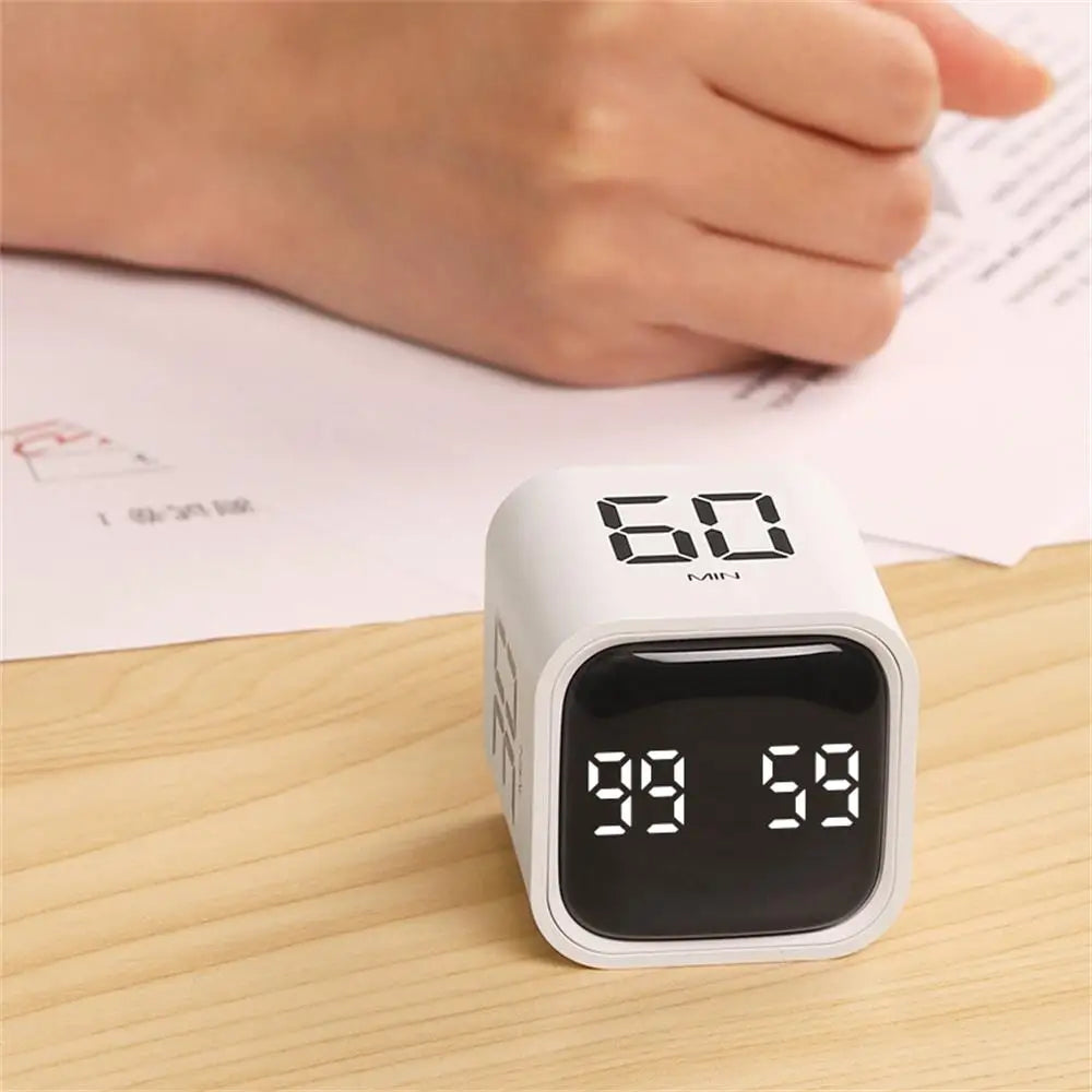 Rotation Gravity Cube Timer Countdown & Stopwatch Modes, Silent Operation, Perfect for Cooking, Skincare