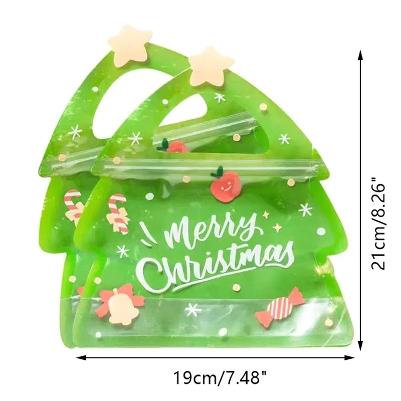 Resealable Christmas Gift Bags with Handles for Christmas Holiday Party Wrapping