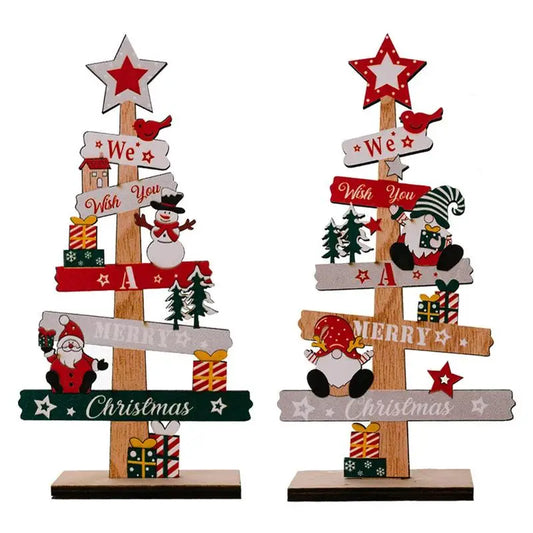 Christmas Wooden Sign Plate Letters Snowman Old Wooden Decoration Elegant Christmas Ornament