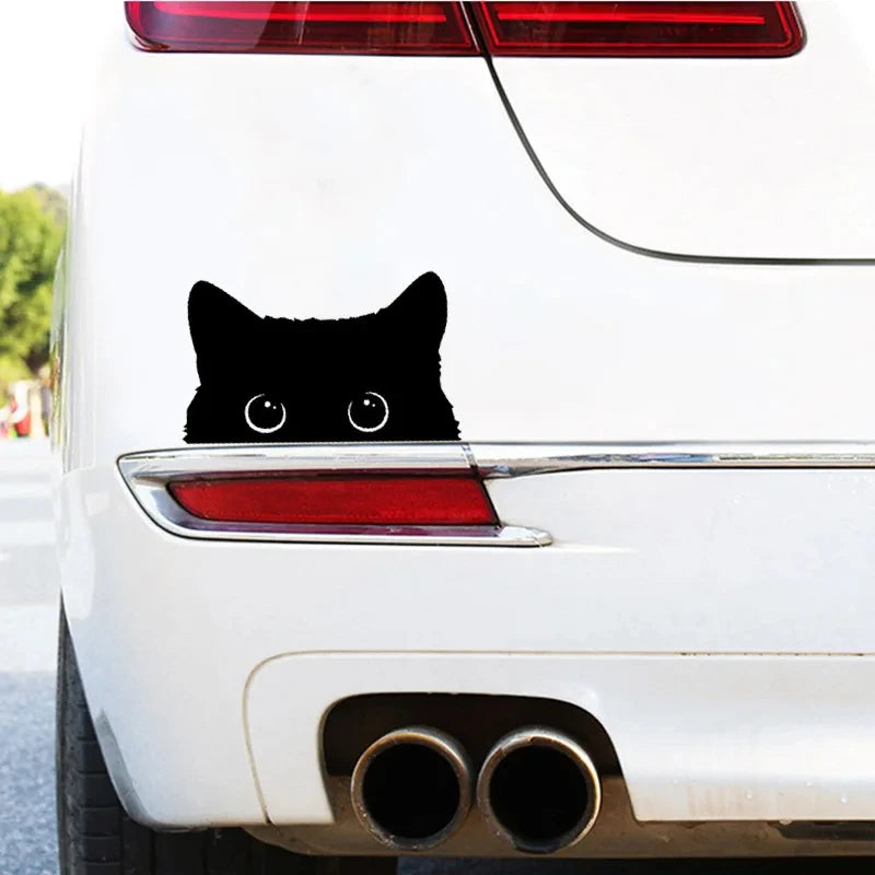 Funny Black Cat Car Decal, Trunk Bumper Decal, Window Sticker, Suitable for Cars, Trucks, Laptops