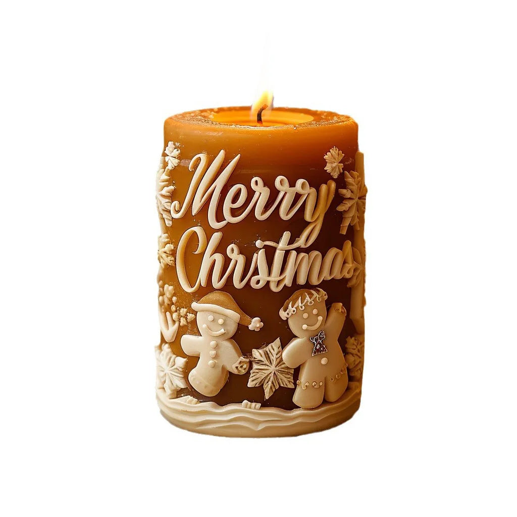 Christmas Cylinder Candle Mold Snowflake Pillar Silicone Mold for Soy Wax Candle, Plaster, Epoxy