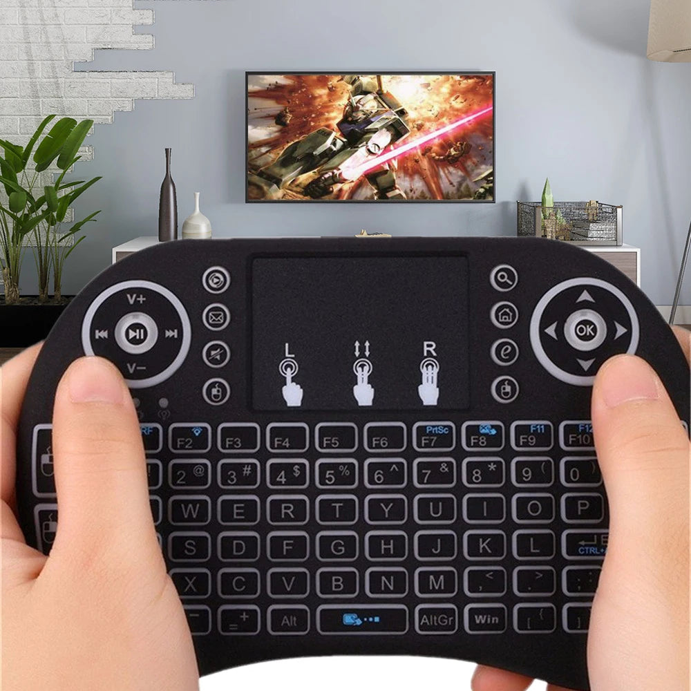 Wireless Mini Keyboard Remote Control Touchpad Controller with RGB Backlit for Android TV Box Smart TV