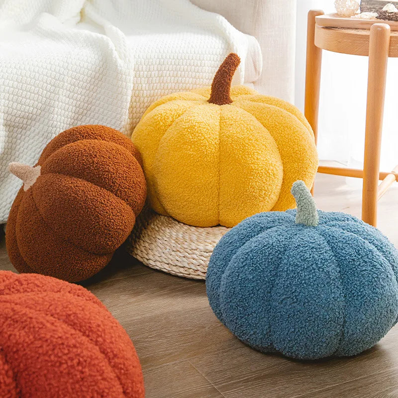 Halloween Plush Pumpkin Shaped Pillow for Cozy Fall Vibes and Season Celebrations