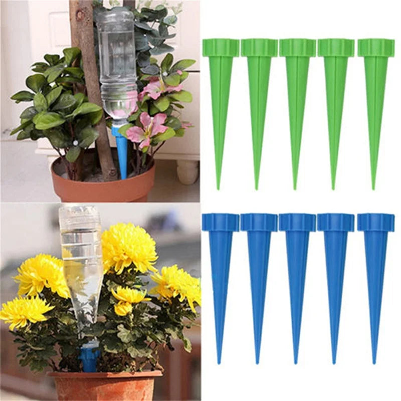 Self Plant Watering Spikes Auto Drippers Irrigation Devices Vacation for Houseplant, Gardenplant, Officeplant