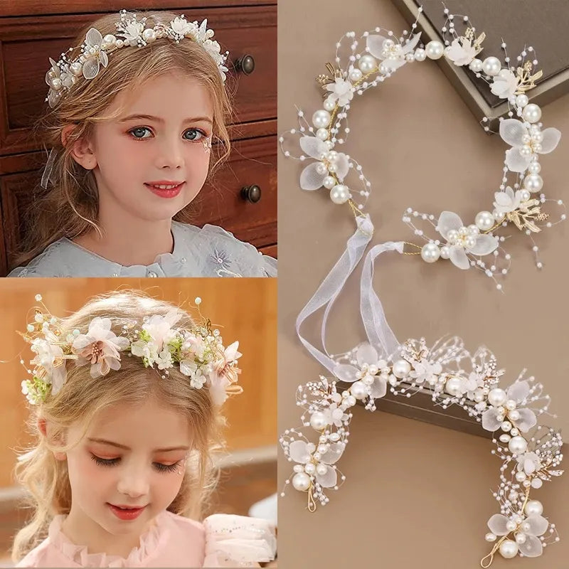 Flower Headbands Rhinestone Leaf Floral Flower Bridal Hair Accessories for Girls and Women