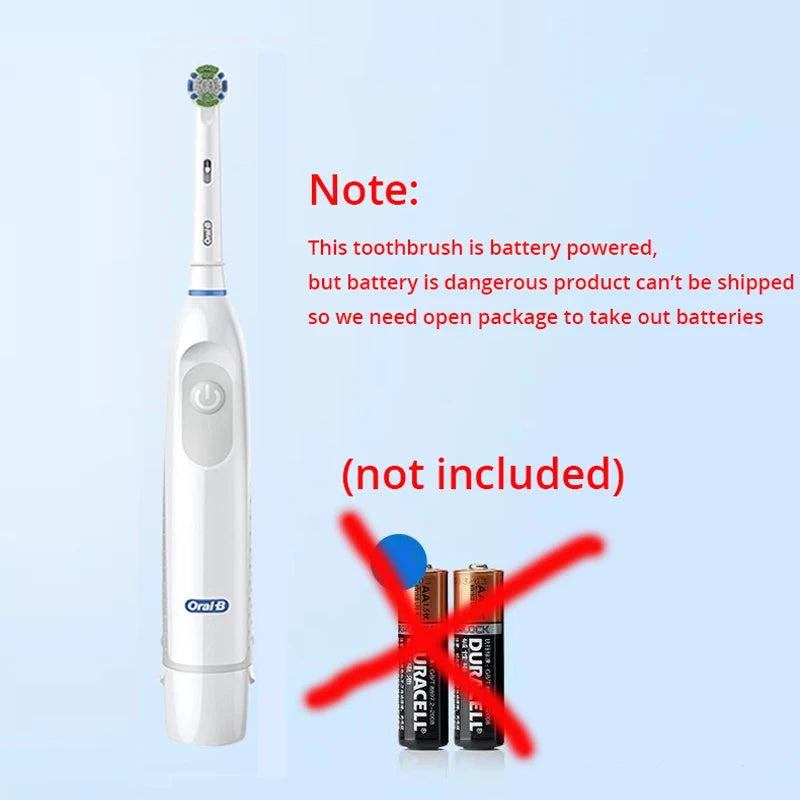 Oral B Electric Toothbrush With Extra Replacement Brush Heads Battery Powered Brush