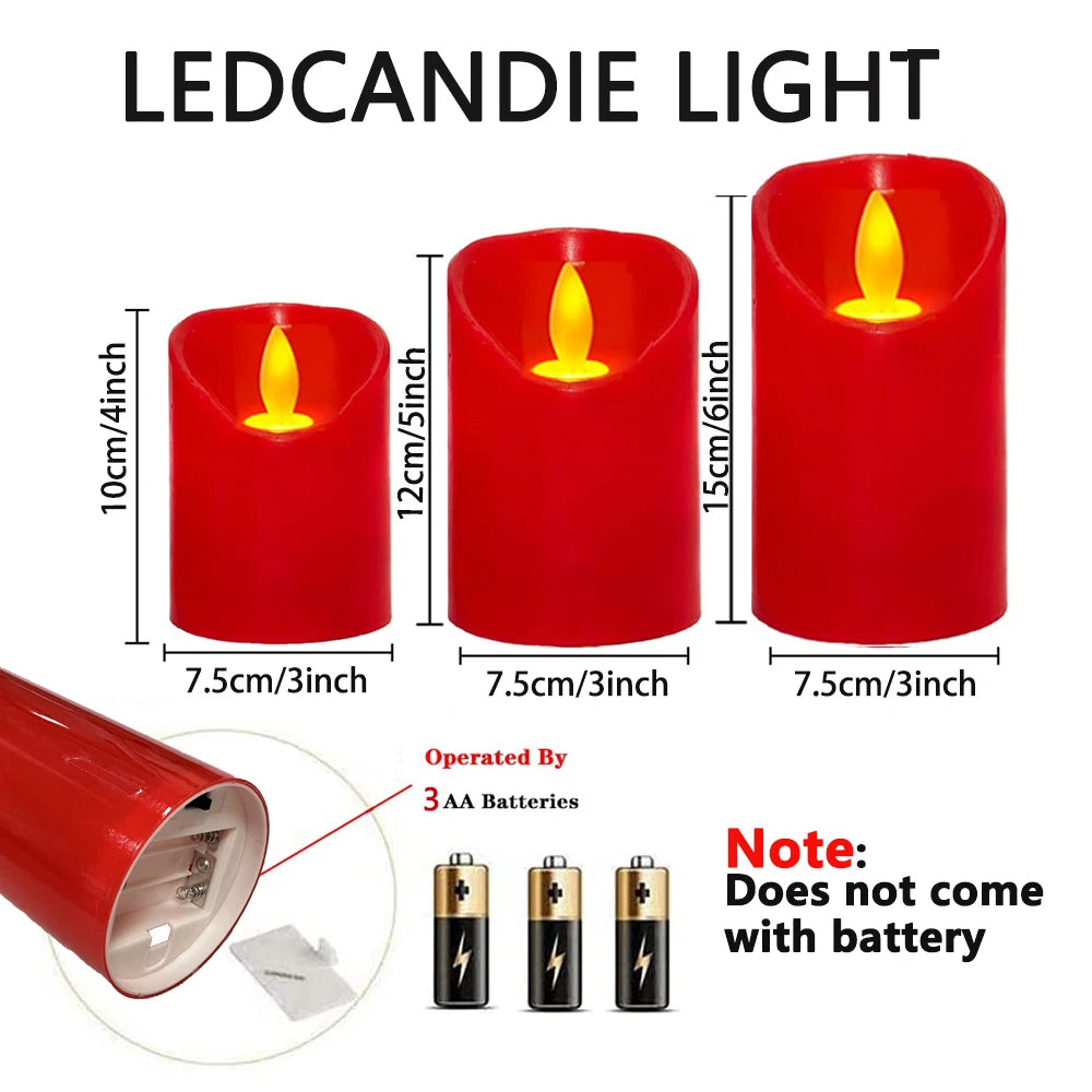 Christmas Flameless Candles Battery Operated Candles for Home, Christmas Decoration