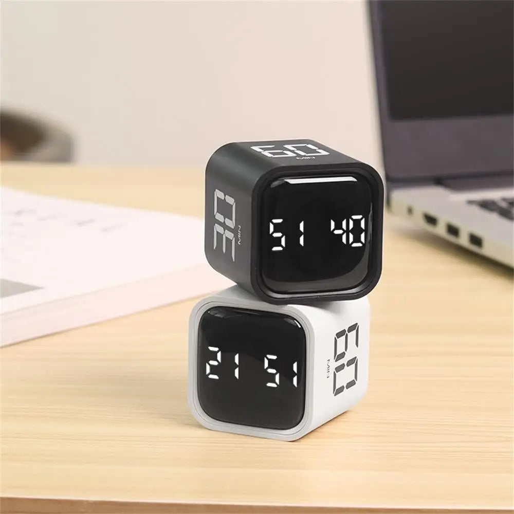 Rotation Gravity Cube Timer Countdown & Stopwatch Modes, Silent Operation, Perfect for Cooking, Skincare