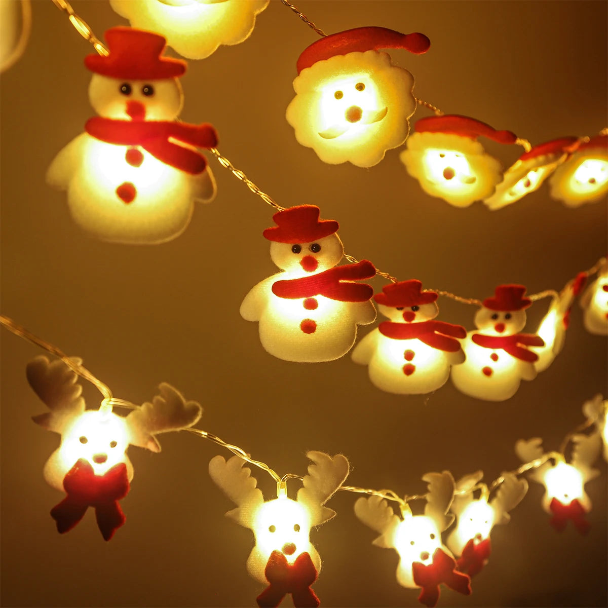 Christmas Snowman String Lights Waterproof Light Up for Xmas Indoor Outdoor Decorations