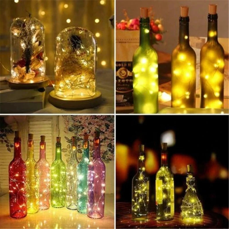 Wine Bottle Cork Lights Battery Operated Fairy Mini String Lights for Party Christmas Halloween Wedding Decoration