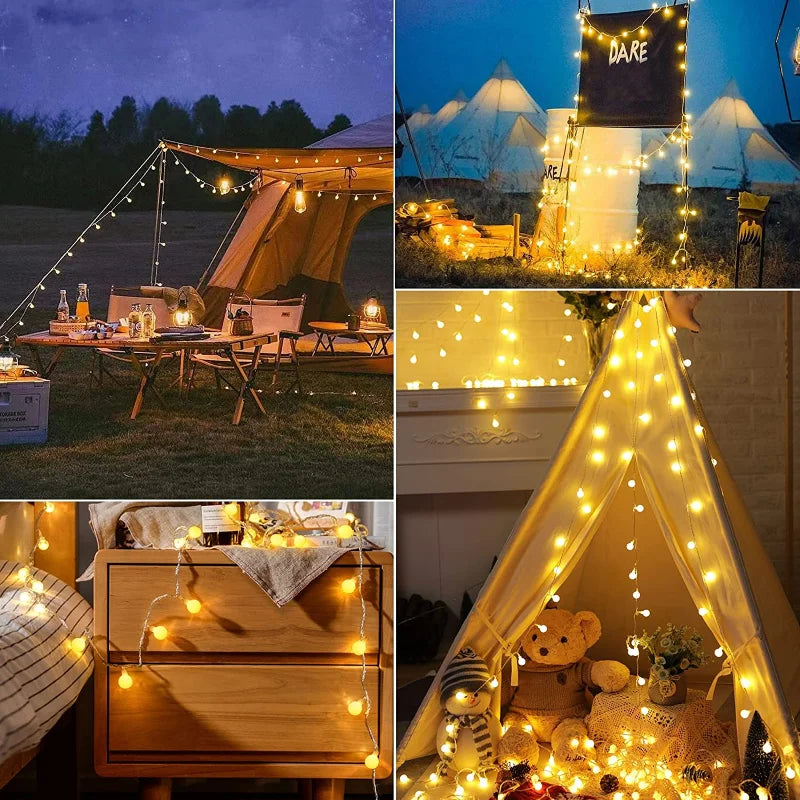 Globe String Lights USB/Battery Operated Waterproof Xmas Twinkle Lights for Party Wedding Wall Dorm Patio