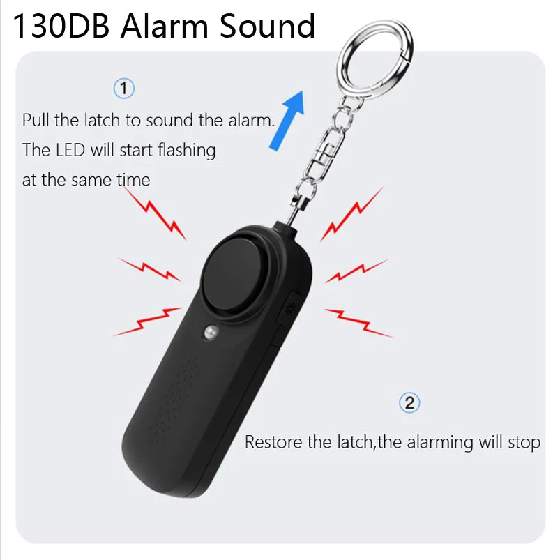 Personal Alarm Keychain for Women Self Defense Loud Safety Whistle Alert Device With LED Light