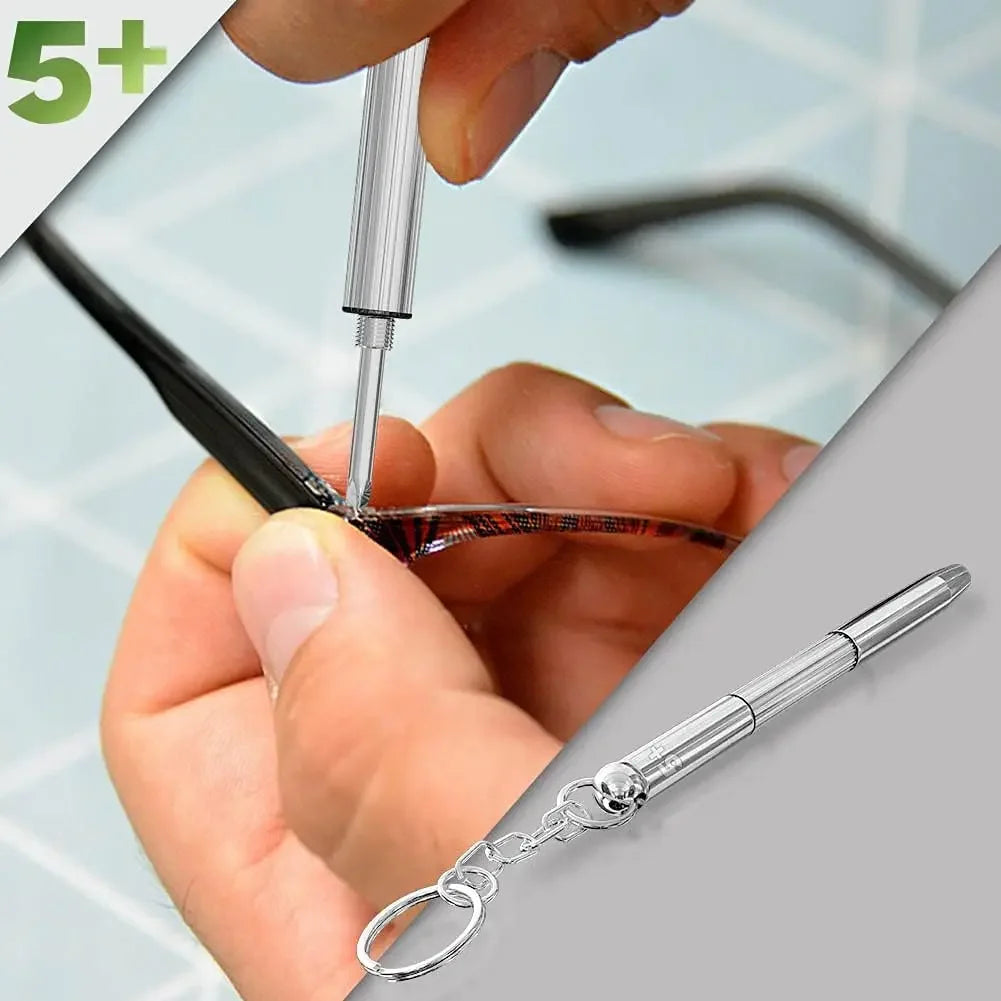 Mini Glasses Keychain Eyeglass Screwdriver for Eyeglasses, Phone, Electronics, Jewelry and Watch Repair