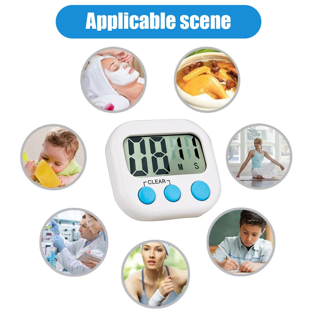 Electronic Magnetic Digital Kitchen Timer with Loud/Silent Switch Countdown Timer Use in Break Time, Cooking