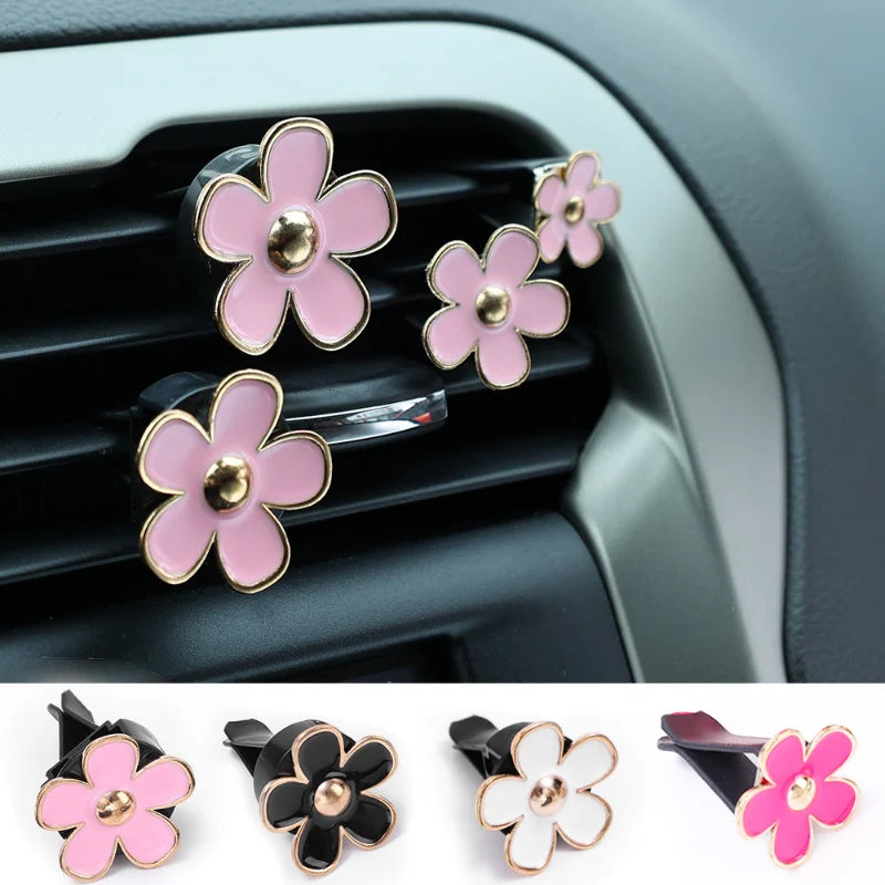 Car Daisy Flower Air Vent Clip Air Conditioning Outlet Clip Car Interior Decor For Women Girls Gifts