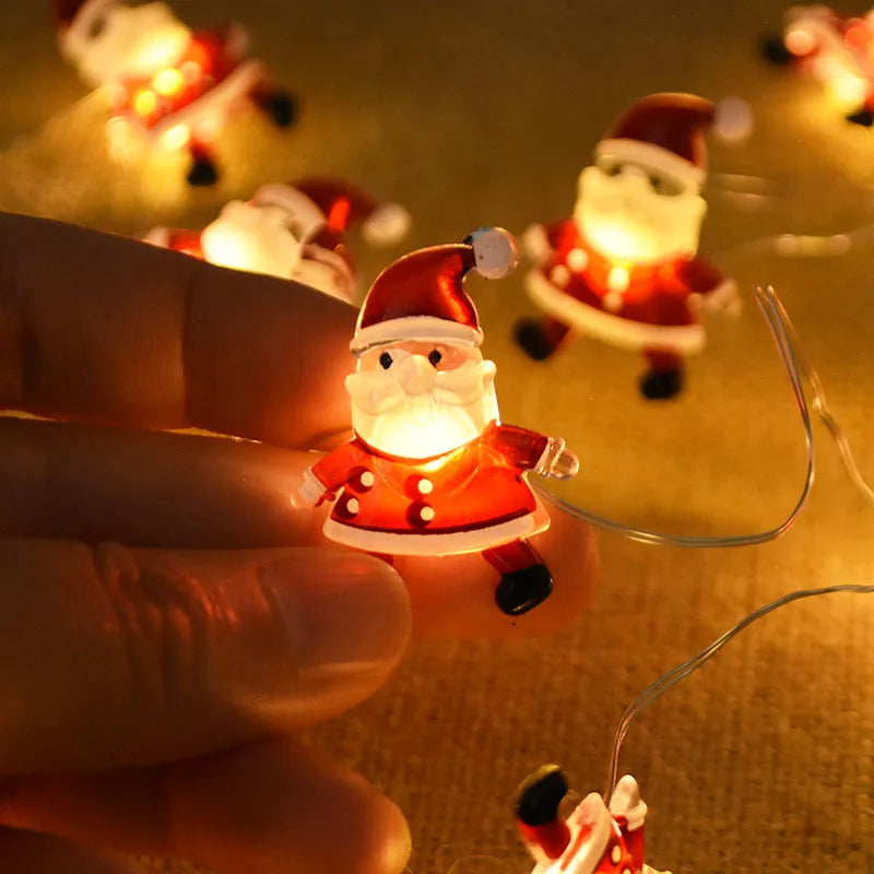 Christmas LED String Light String Lights Santa Claus Snow Decorations Battery Operated for