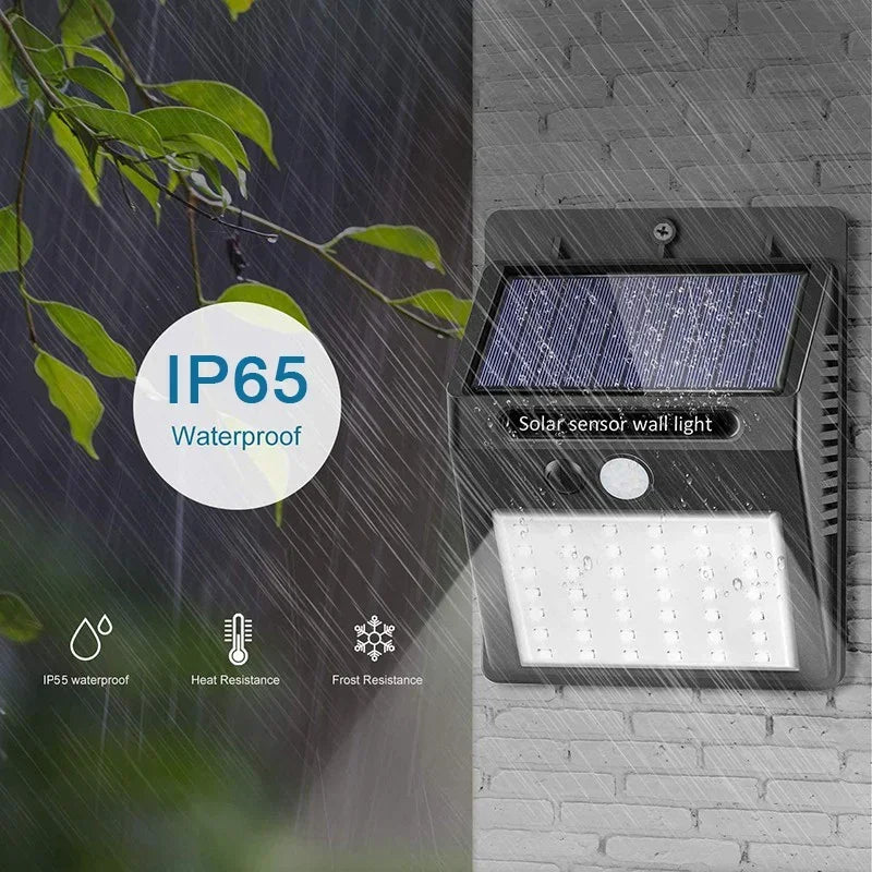 Wireless Solar Sensor Lights Outdoor Waterproof Security Wall Lights for Fence Patio Deck