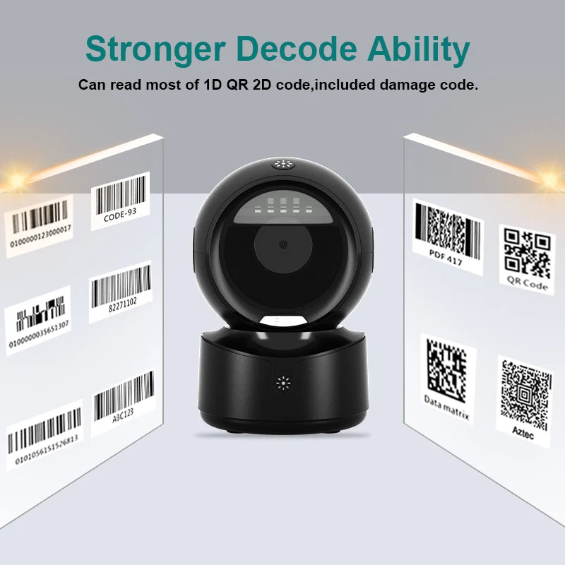 Automatic Desktop Barcode Scanner, BarCode Image Sensing for Warehouse Supermarket, Retail Store, Bookstore