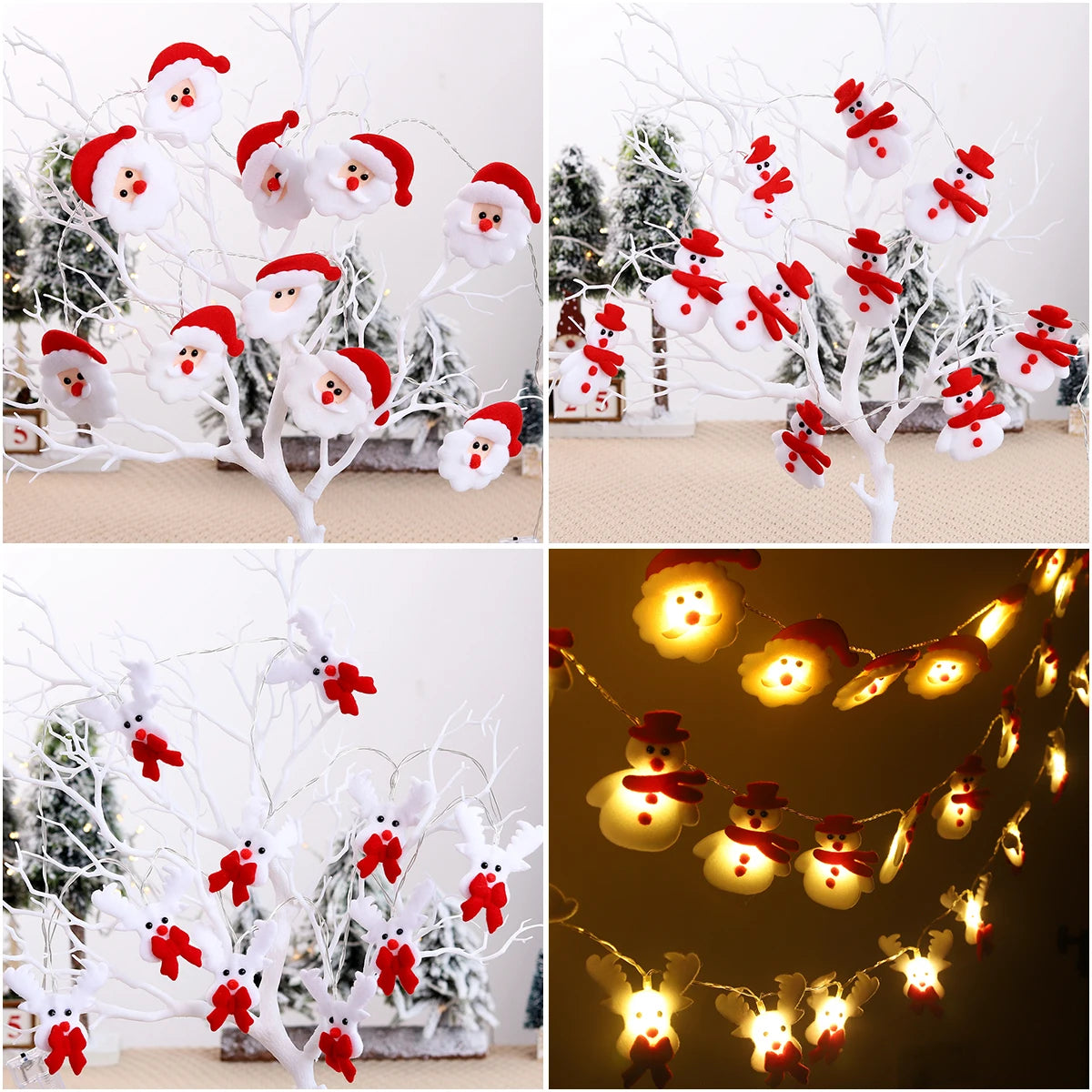 Christmas Snowman String Lights Waterproof Light Up for Xmas Indoor Outdoor Decorations