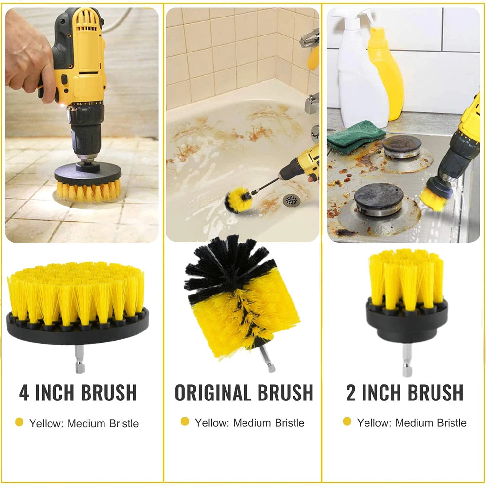 Electric Power Scrubber Drill Brush Cleaning Brush for Bathroom Surfaces, Grout, Floor, Tub, Shower, Tile, Corners, Kitchen, Automotive